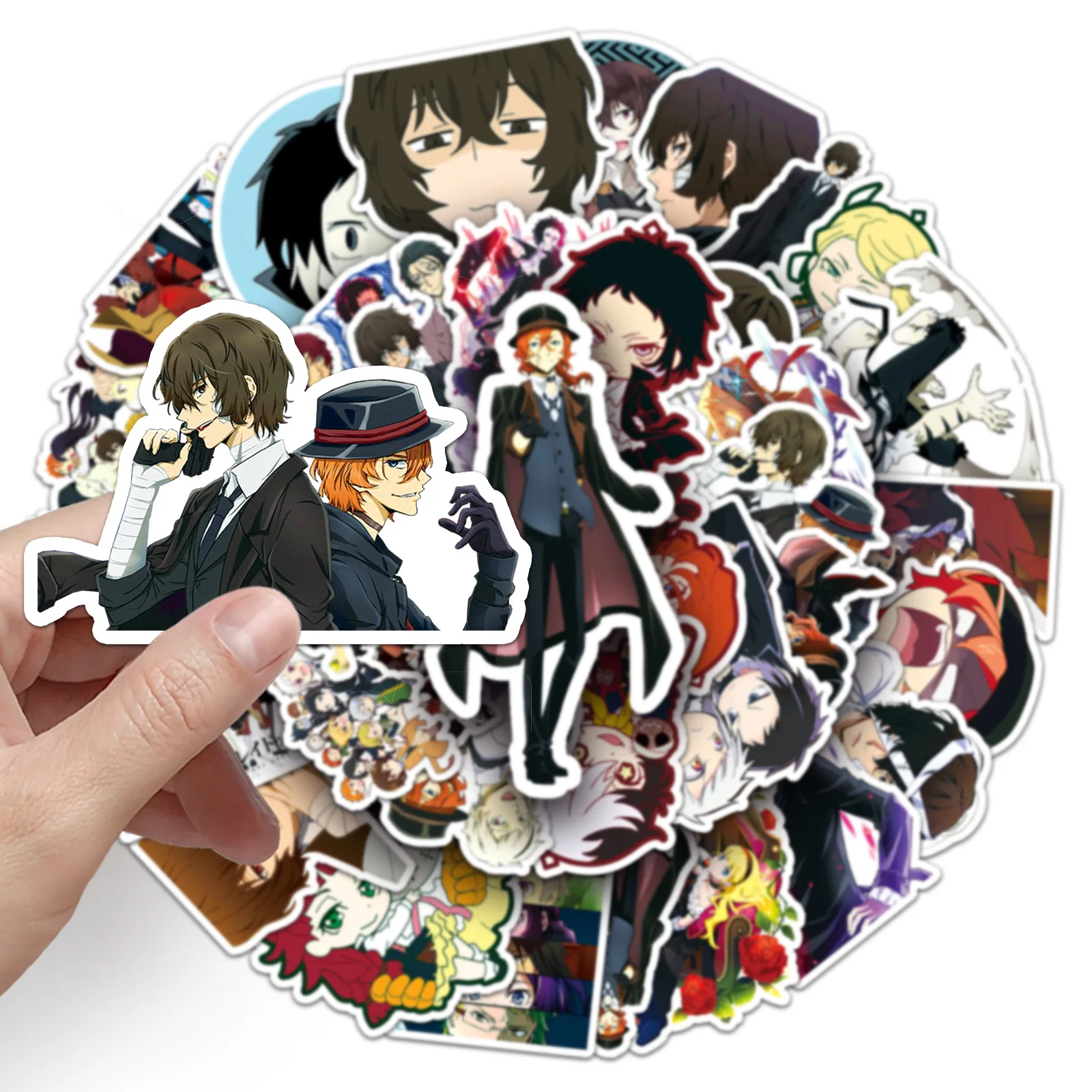 Glow in the Dark Stickers Wall Stickers Self Adhesive Wall Stickers 50pcs Bungo Stray Dogs Series Graffiti Stickers