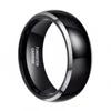 Tigrade Mens Ring Black 6/8mm Polished Tungsten Carbide Wedding Engagement Band Ring for Men Trendy bague homme Couple Ring 2