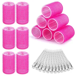Volumizing Self - Grip Hair Roller Kit with Clips & Styling Comb - Heat - Free Curling and Salon - Quality Hair Tools for Effortless DIY Hairstyles (Style 1)