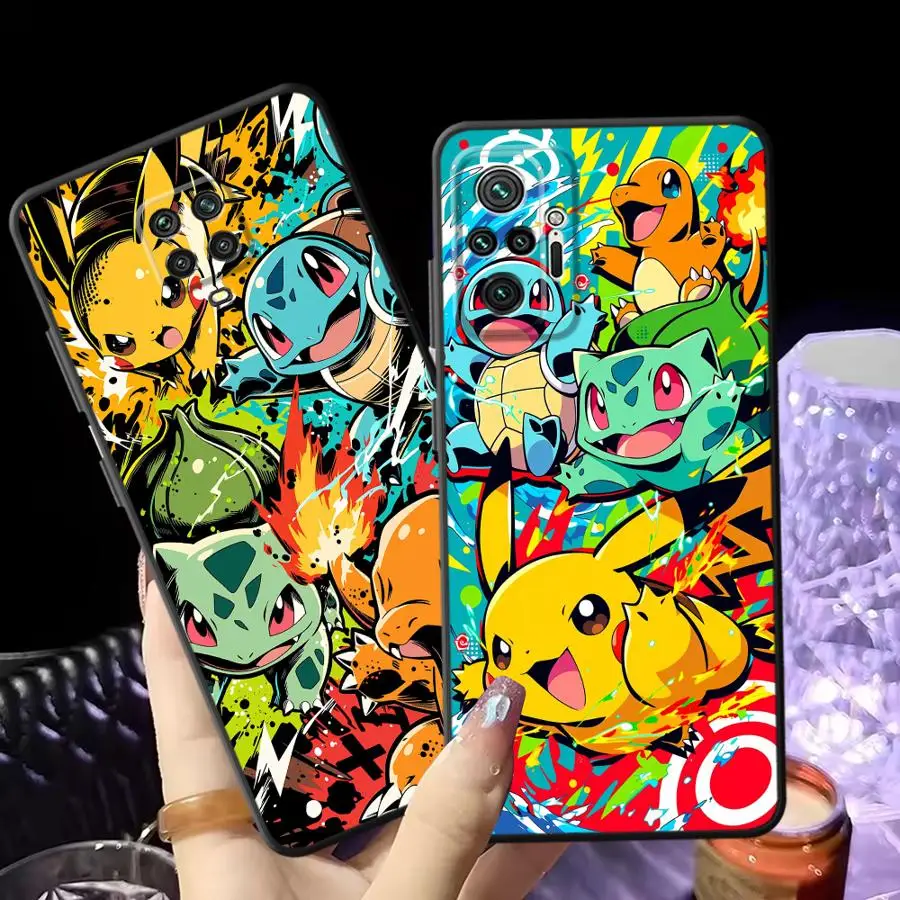 Cartoon Hot Pokemon Handyhülle für Xiaomi Redmi Note 13 Pro Plus 10S 9S 11s 12s 7 8 14 11 10 9 12 Pro
