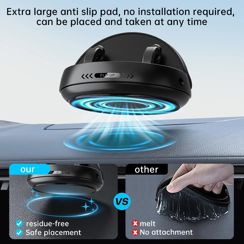 Enhanced Car Dashboard 360-Degree Rotating Phone Holder with Parking Number Plate, Adjustable Dual-Use Design