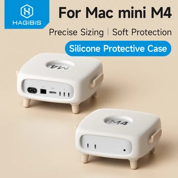 Hagibis Silicone Protective Cover Case for Mac Mini M4/M4 Pro 2024 Soft Shockproof Anti-Scratch Dock Dustproof Desk Stand Cute 1