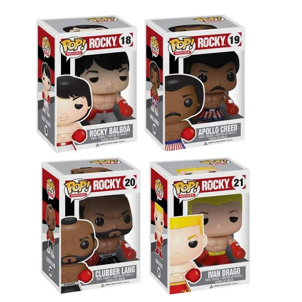 thumbnail image 2 of Funko Pop PELÍCULAS ROCKY Ivan Drago 21# Clubber Lang 20# Balboa18# Apollo Creed 19# Figura de acción Juguetes Colección de PVC modelo de juguete, 2 of 5