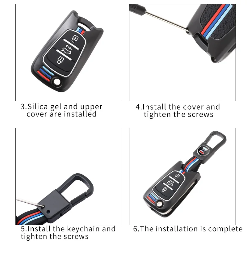 Lega Silicone 3 pulsanti Flip Cover telecomando portachiavi per Kia K2 K5 Pro Ceed HYUNDAI I20 I30 I40 copertura chiave auto SANTA - S5fbf6698ecb5420e90b0c688bd24dc6c4