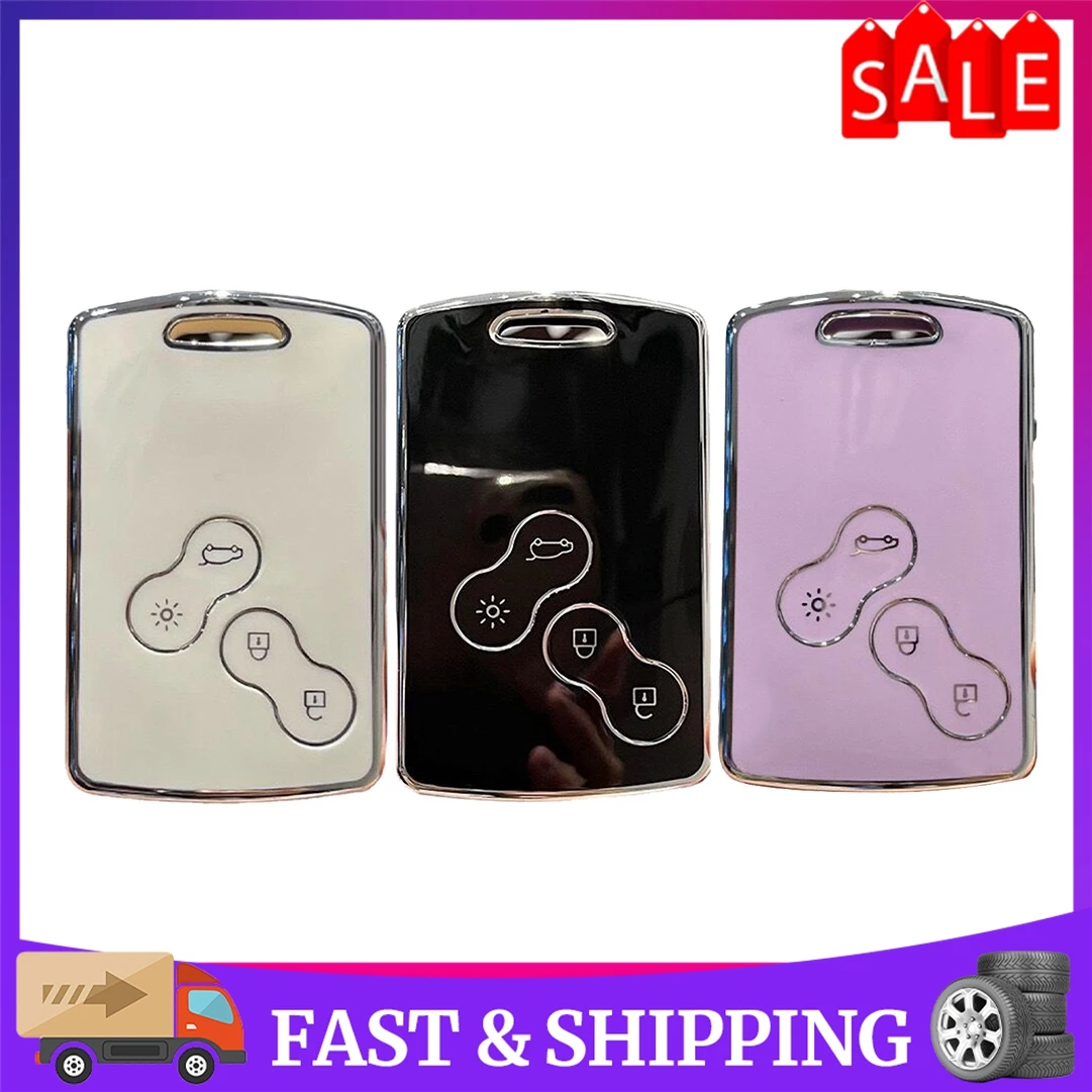

4 Button TPU Car Key Case Cover Shell Fob Parts For Renault For Duster For Clio Fob Shell Protector Keychain Auto Accessories