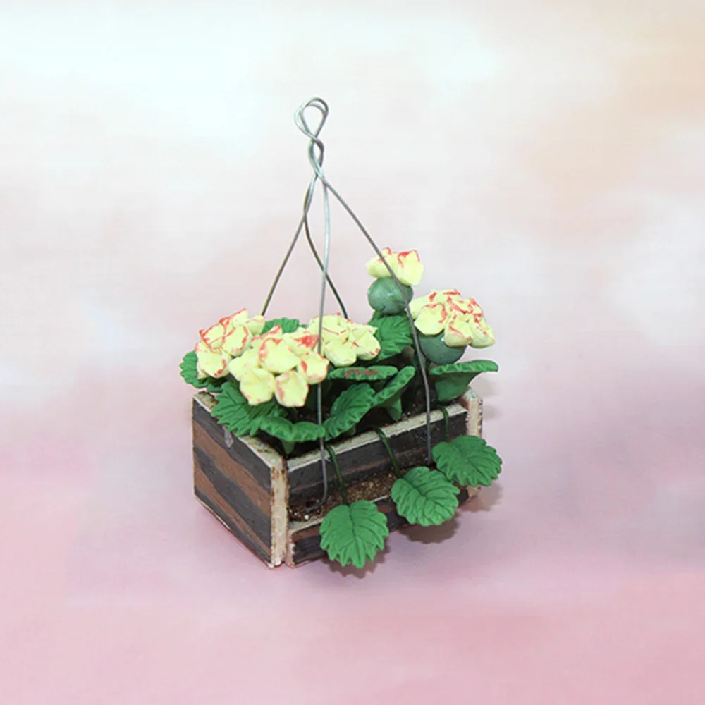 

1/12 Doll House Miniature Potted Plant Yellow Flower Simulation Garden Model for Mini Decoration Dollhouse Accessories