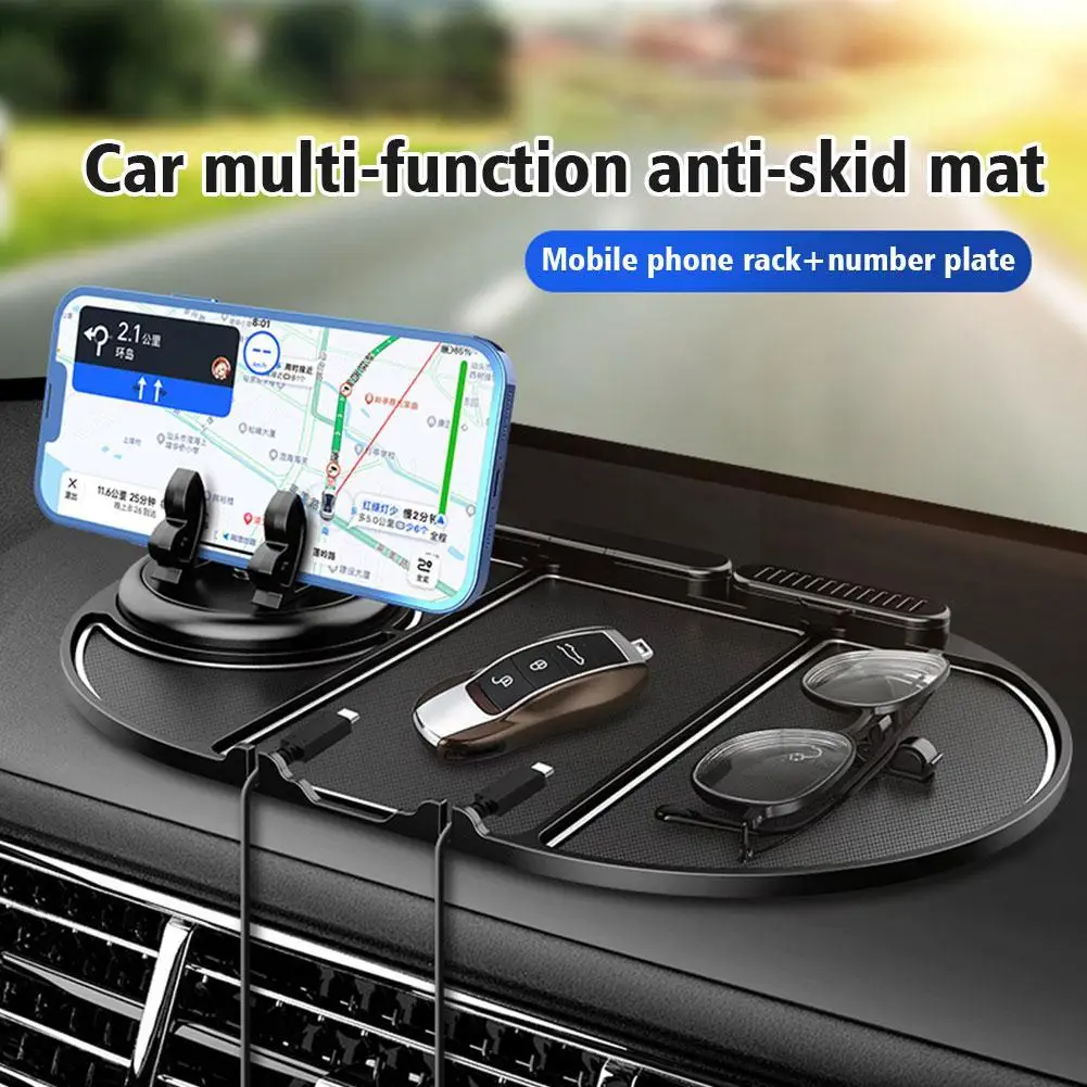 Silicone Car Dashboard Mat Multifunctional Car Phone Dashboard Pad Car Dash  Phone Holder Pad Anti Slip Waterproof Phone Holder Stand Car Interior  Organizer for Phone Keychain 