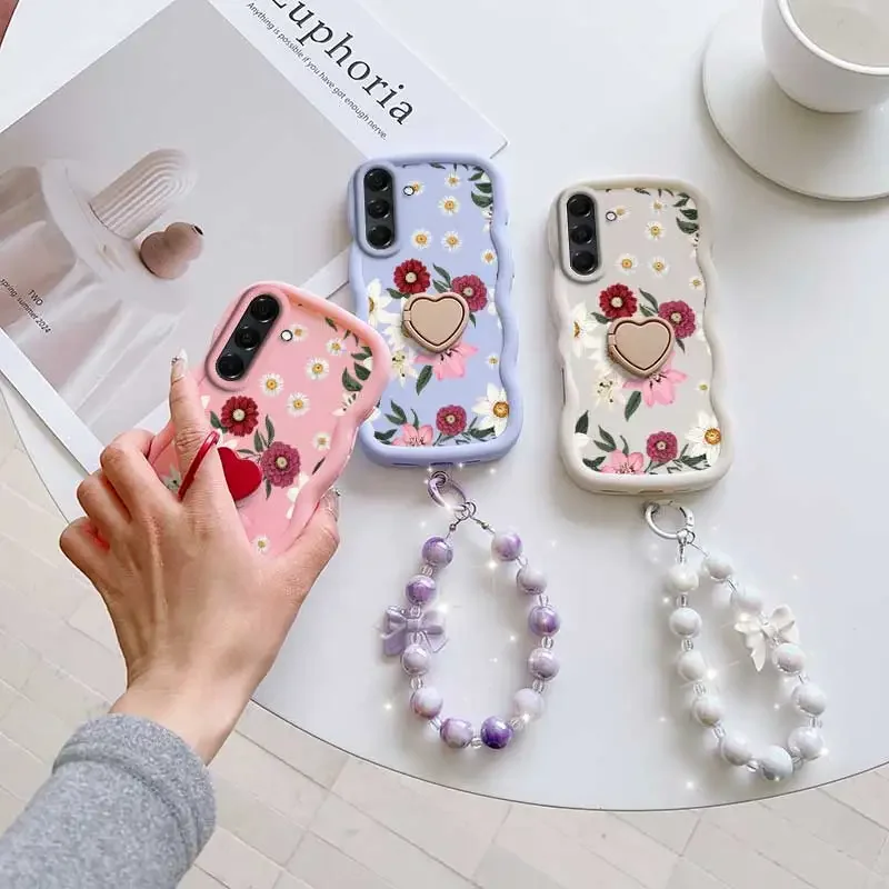 Fragrant Flower Phone Case Set with Lanyard & Stand (3-Piece)