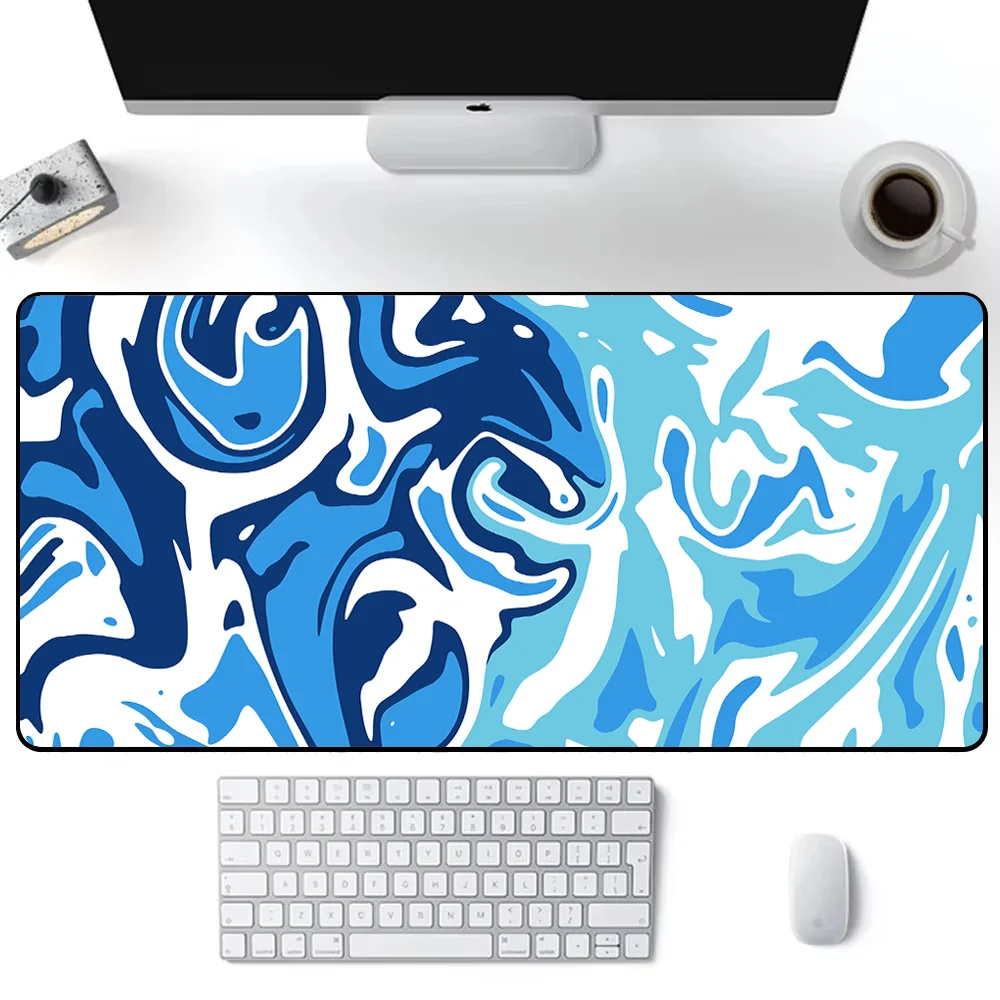 Vibrant Abstract Art Gaming Desk Mat – Large Non-Slip Rubber with Locking Edge, 900x400