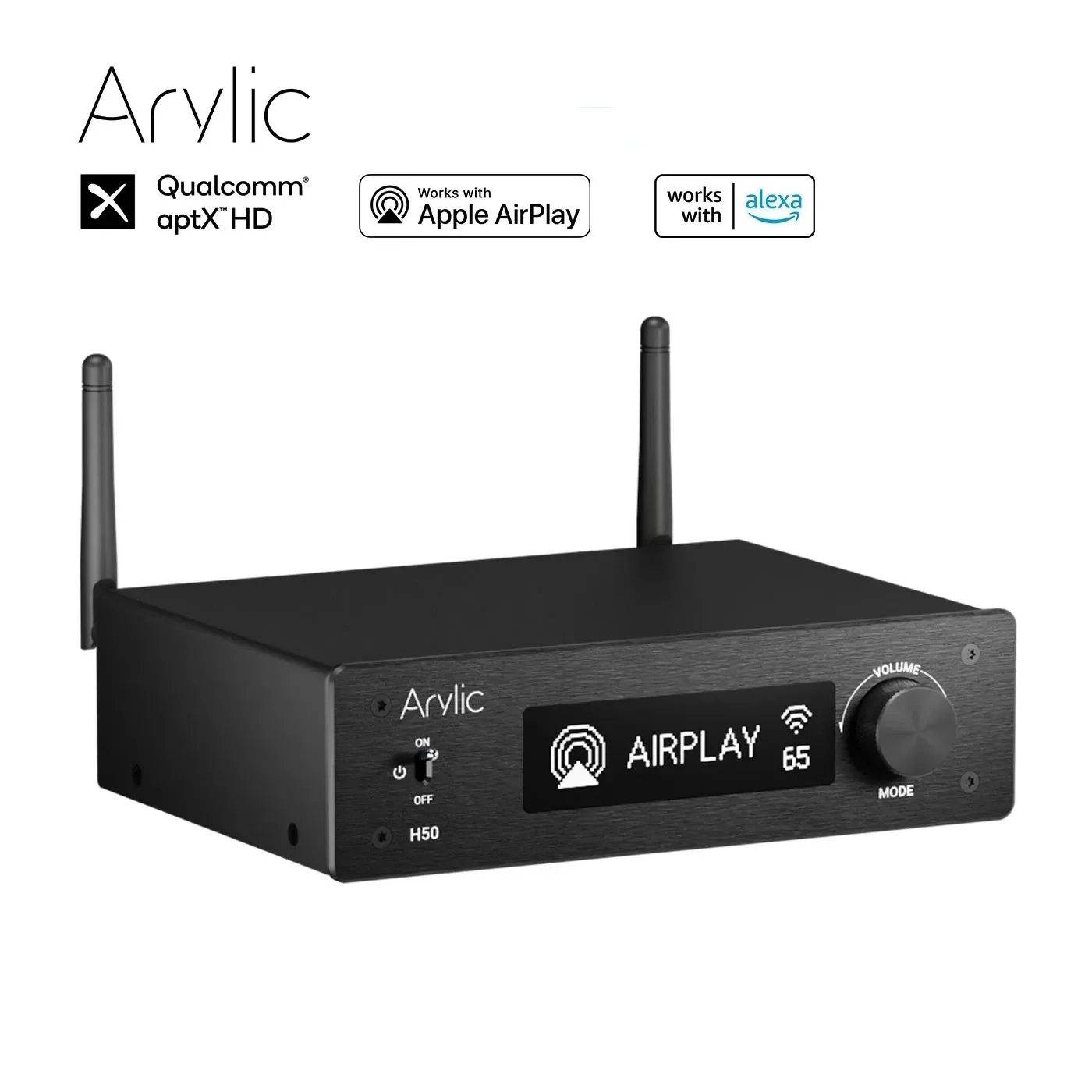 

NEW Arylic H50 Wireless 50Wx2 Stereo HiFi Stereo Amplifier ES9023P Sabre DAC QCC3040 Bluetooth 5.2 aptX HD Works with Alexa