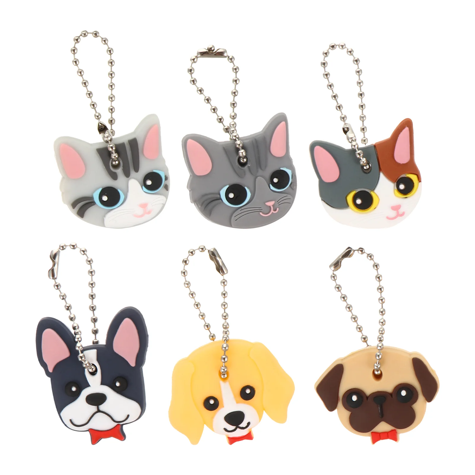 

6pcs Cartoon Key Covers Key Protective Covers Lovely Key Identifier Covers