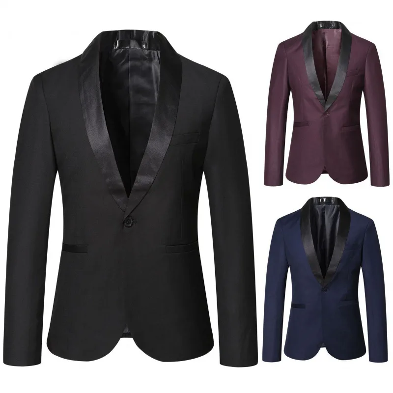 

Men's Suit Single West 2022 Fashion Business Green Fruit Collar Dress Banquet Performance Slim Fit 5 Colors