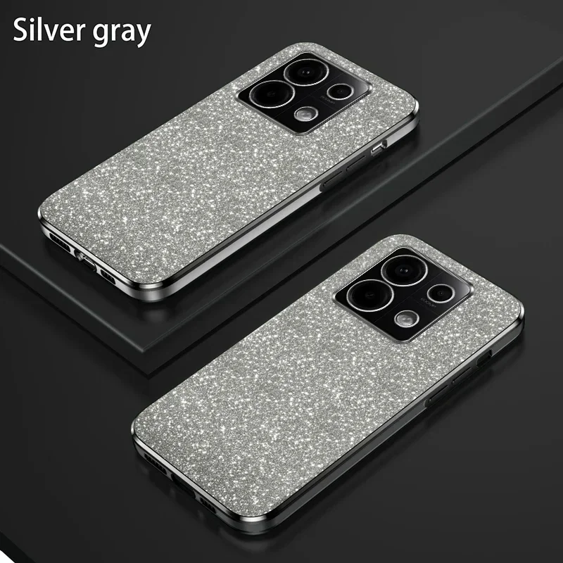 Luxury Shiny Glitter Plating Silicone Case with Camera Lens Protection