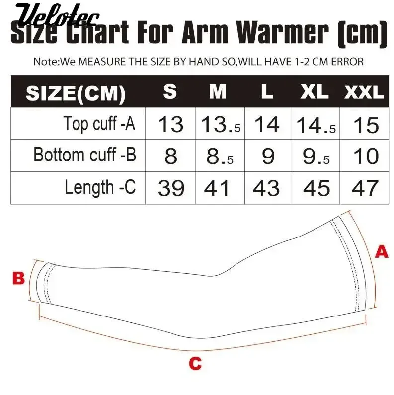 Velotec Men Ice Fabric Running Camping Arm Warmers Basketball Sleeve Running Arm Sleeve Cycling Summer Sports Safety Gear
