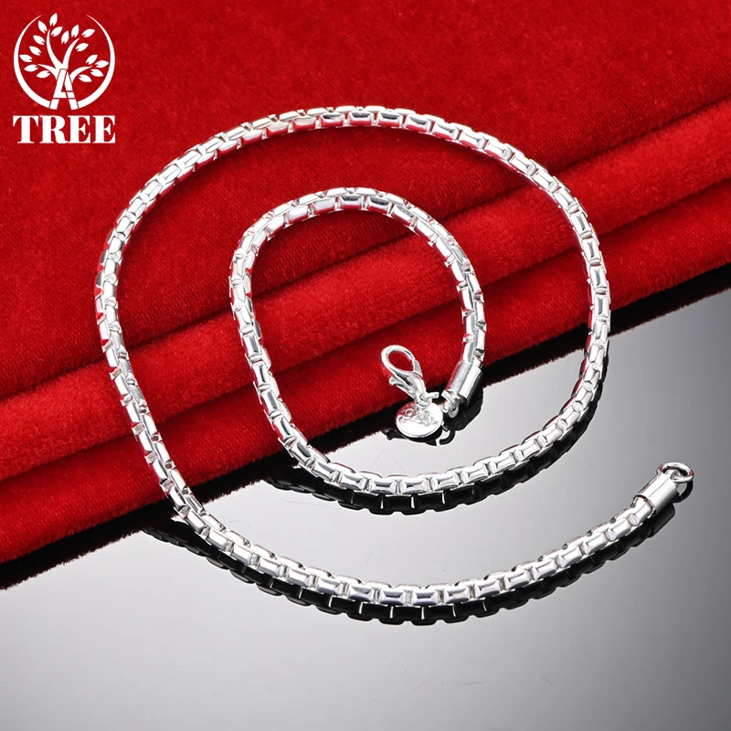 

ALITREE 925 Sterling Silver Necklace For Man Woman 4mm Box Chain Lady Party Wedding Birthday Gift Fashion Jewelry Free Shipping