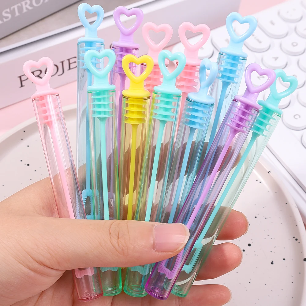 50pcs Bubble Blowing Love Colored Test Tube Water Bottle Toys Children's Mini Soap Bubble Stick Birthday Party Wedding Gifts 5