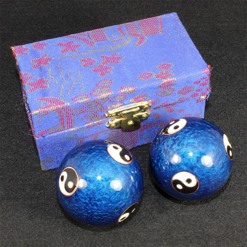 1set Hand Massage Fitness Ball Cloisonne Craft Handball Gift Chinese Exercise Hand Pressure Relief Sports Ball for Kids Seniors
