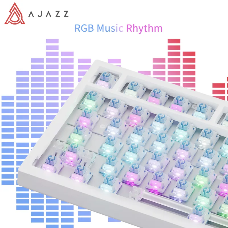 Ajazz Ak820 RGB Tri-Mode Gaming Mechanical Keyboard 82 Key Bluetooth 2.4GHz  Wireless Gamer Keyboard Custom Gasket for Pc Laptop