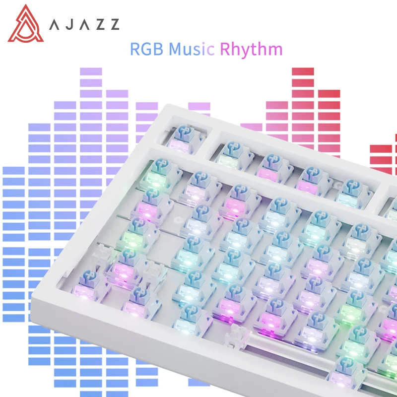 Ajazz RGB 트라이 모드 게이밍 기계식 키보드, 82 키 블루투스, 2.4GHz 무선 게이머 키보드, PC 노트북용 커스텀 개스킷, Ak820