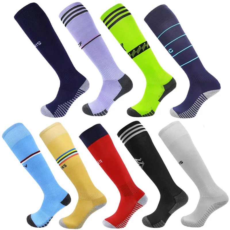 

Club Football 22-23 Children Adult Styles Socks Kids European Soccer Knee High Sports Long Stocking Thicken Professional Socks