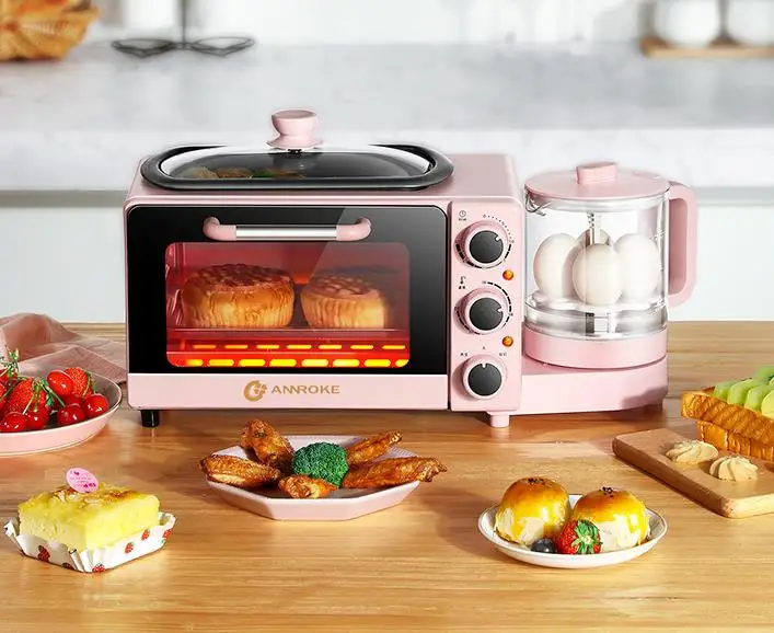 Zogifts Small Kitchen Appliance 4 In1 Electric Toaster Oven Coffee Grill Pan Machine Breakfast Maker 4