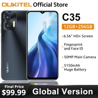 OUKITEL C35 Smartphone Global Version 6.56'' HD+ Display 12GB RAM 256GB ROM MTK Unisoc T616 Octa Core 50MP Rear Camera 5150mAh 1