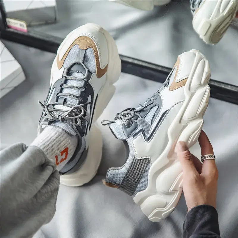 Men's Platform Black Sneakers 2023 Winter New Fashion Men
