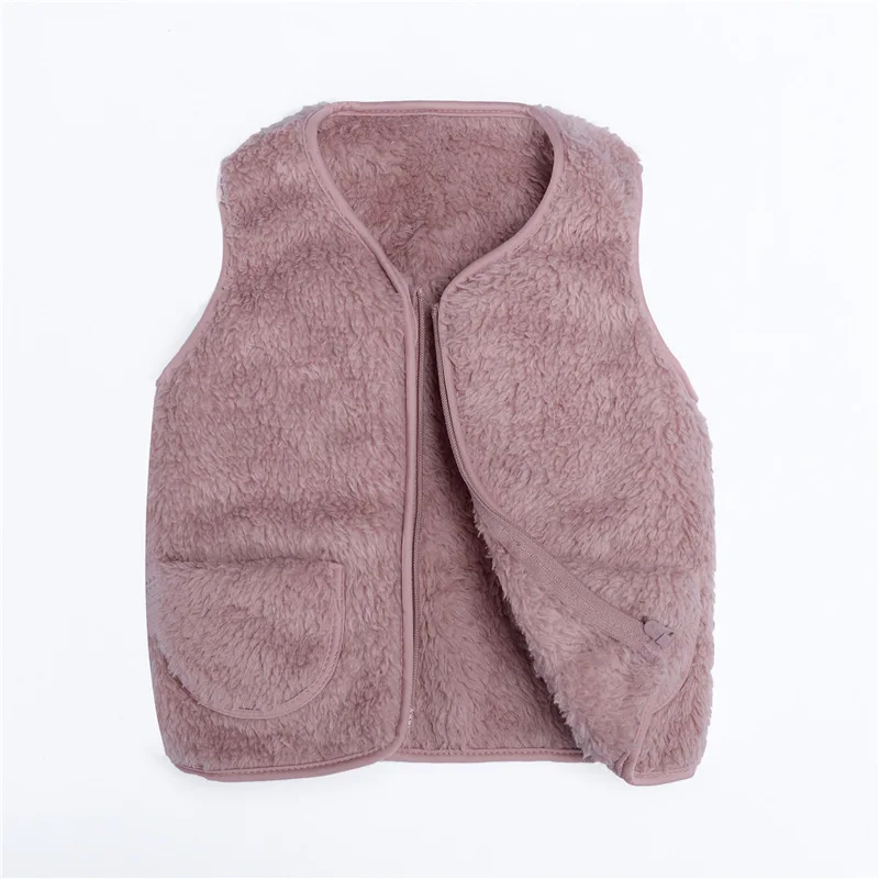 Spring Fall Baby 1-6Y Girl Boy Waistcoat Children's Vest Cardigan Cotton Infant Vests Clothes Colete Clothing Pink Grey White