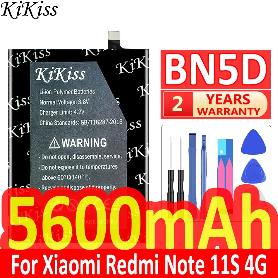 

5600mAh KiKiss Powerful Battery BN5D For Xiaomi Redmi M4 Pro M4Pro Note 11S 4G Bateria