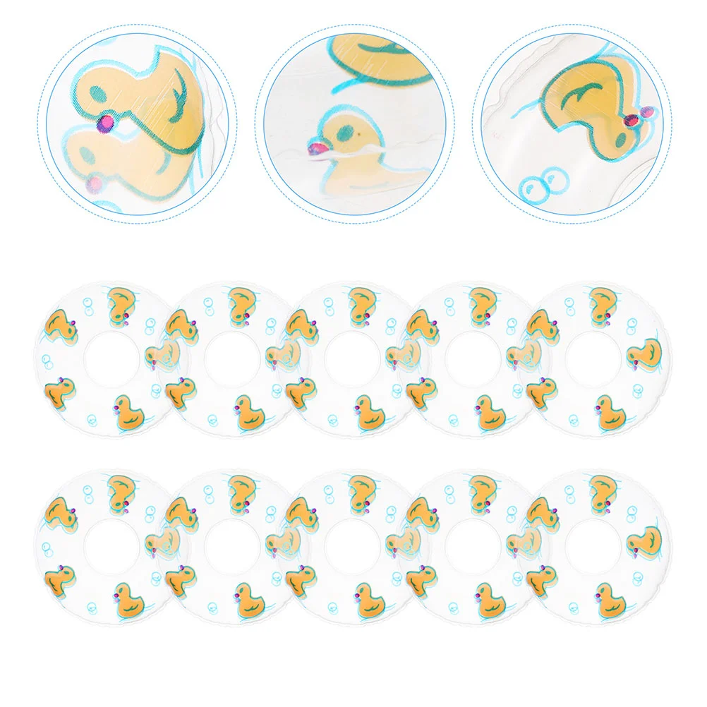 20 Pcs Duckling Swimming Ring Inflatable Dolls House Miniature Decor Summer Photo Props Rings Pvc Tiny Child Supplies