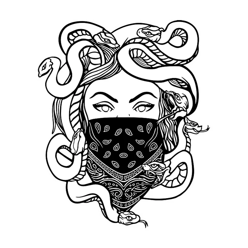 

V1178# 13 Cm/17 Cm Self-adhesive Decal Горгона Car Sticker Waterproof Auto Decors on Bumper Rear Window Laptop