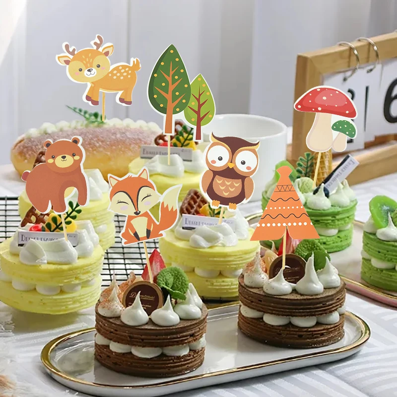 Aazon.co: 12 Decoraciones Para Tartas De Bosque, Aniales Del Bosque