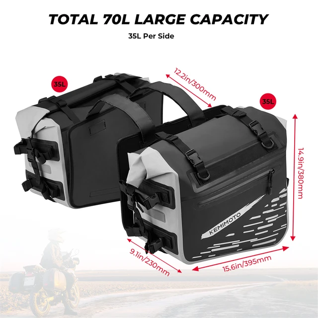Motorcycle Saddlebag 2Pcs 35L PVC Waterproof Side Saddle Bags For BMW R1250GS R1200GS F850GS F750GS LC