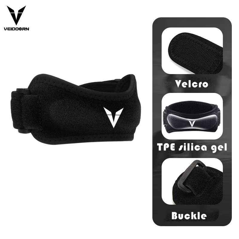 Knee Strap Brace Adjustable Wide Patella Knee Strap with Thickened Pad Patella Stabilizer Knee Brace Support for Soccer Basketball Running