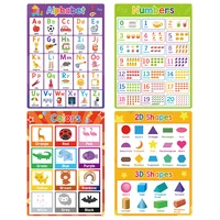 Educational Posters for Preschool Kids English Words Learning Montessori Teaching Aids Classroom Decoration A4 Charts 2