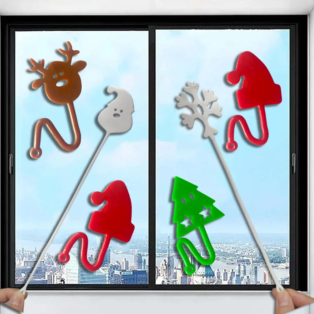 Cute Cartoon Christmas Tree Snowflake Elk Sticky Hands for Christmas New Year Carnival Party Gift Pinata Gift Bag Filler 10-50PC