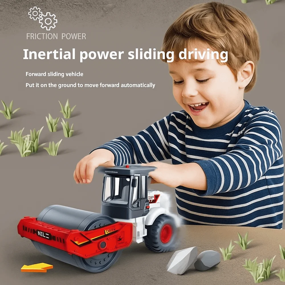 1:60 Scale Engineering Car Model Road Roller Forklift Dumper Construction Truck Toys Vehicle Toy High Simulation