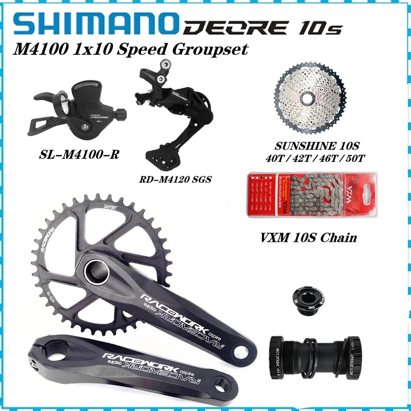 

Рукоятка переключения передач SHIMANO DEORE M4100, 10 в, 10 s, Группа 1x10s