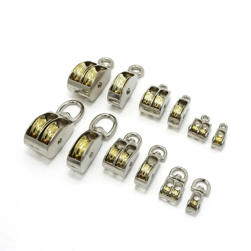 Metal Sheave Zinc Alloy Fixed Pulley Crown Block and Tackle Lifting Wheel Mini Single/Double Pulley DIY Fixed Pulley Lifting Rope Pulley
