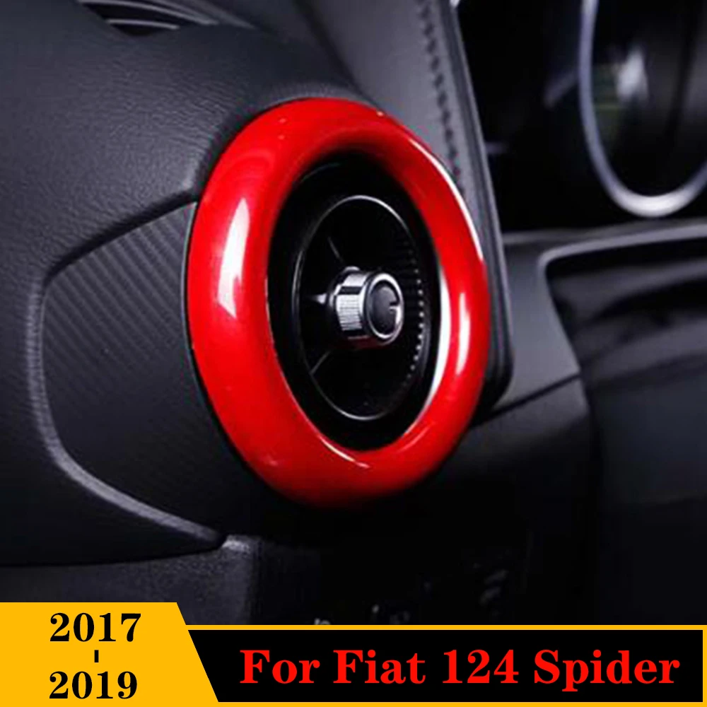ForFiat124Spider20172019CarbonRedSilverCarInteriorConsole