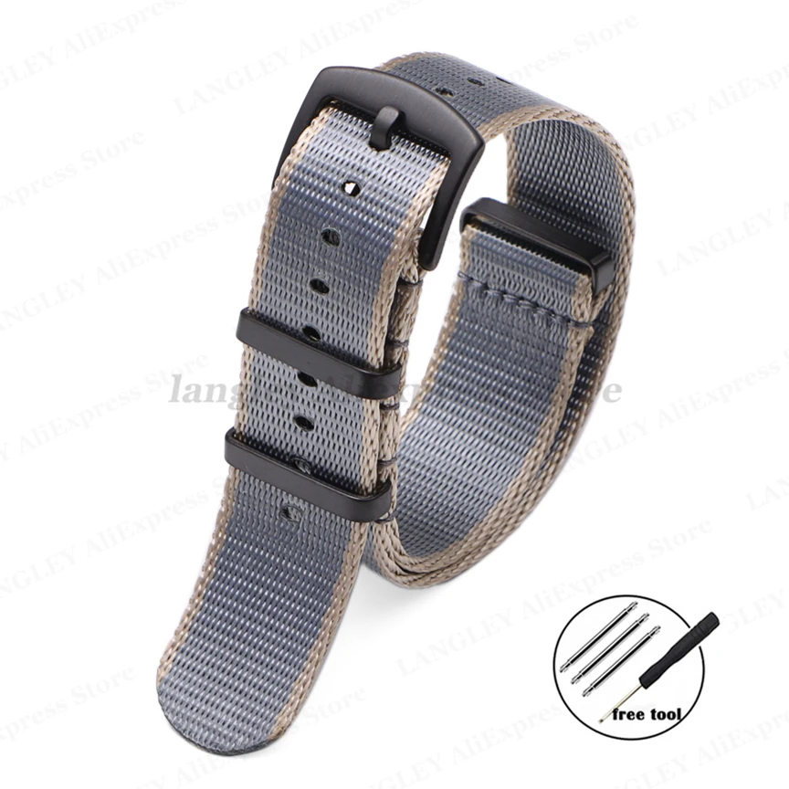 Premium Nylon Watch Strap with Black Ring Buckle - Universal Sports Band