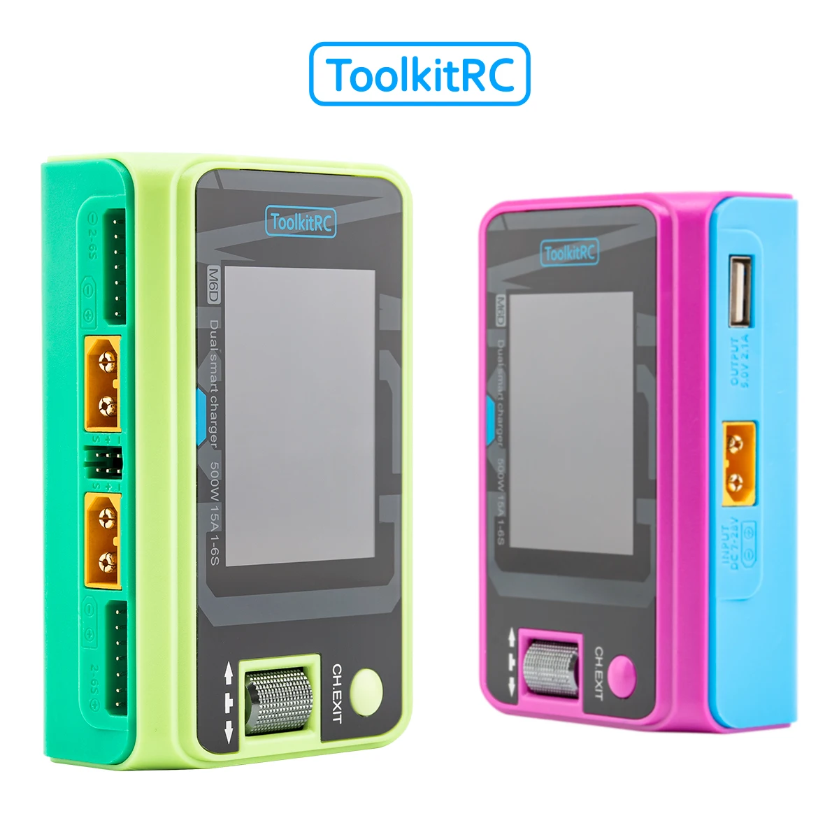 ToolkitRC M6D V3 500W 15A DC Dual Channel MINI Smart Charger Discharger For 1-6S Lipo Battery FPV Model Spare Part Replace 1