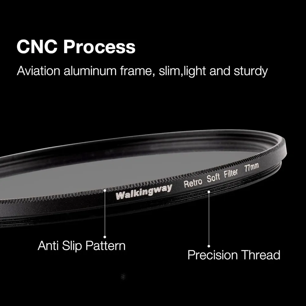WalkingWay Retro Soft Filter Vintage Pro-Mist Warm Diffusion Lens Filter Film Camera Effect for Portrait Architecture Landscapes camera lens filter