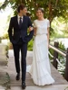 Glamorous Wedding Dresses A-Line Graceful Bridal Gowns Chiffon Floor Length Robes Short Sleeves Vestidos De Novia Customized 3