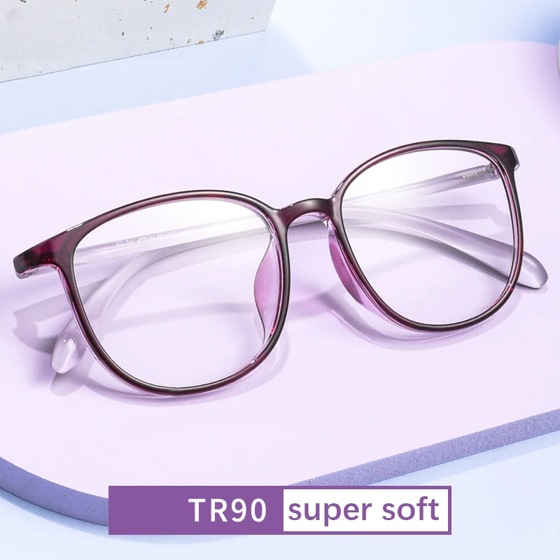 

TR90 Glasse Frame Opticas Oval Eyeglasses Woman Anti-blue Ray Girl Myopia Prescription
