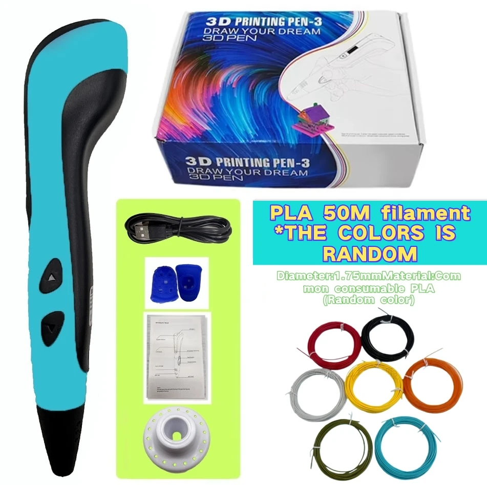 Enhanced 3D Printing Pen with LED Display and PLA Filament - Perfect Gift for Birthdays or Christmas