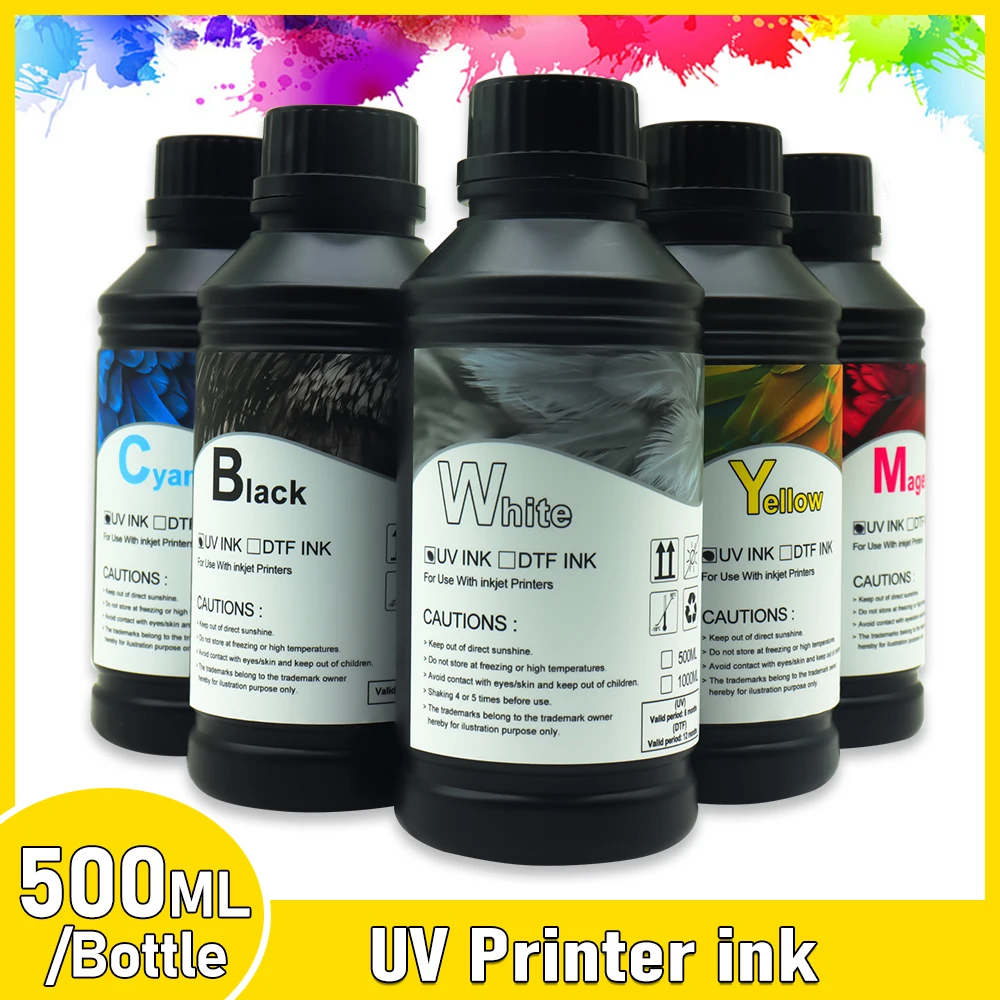 

500ml UV Ink For Epson R1390 L1800 L805 DX3 DX4 DX6 DX7 DX5 printhead UV Soft/Hard type UV Ink For All UV Printer