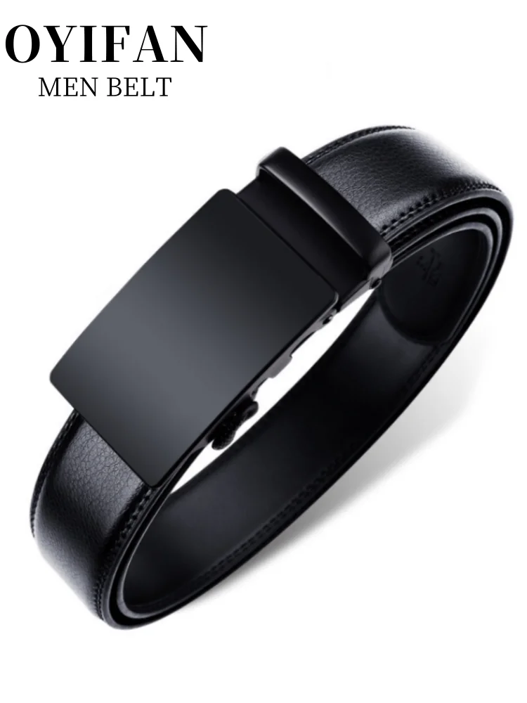 Premium PU-Leder Ratschengürtel für Herren, Automatische Schnalle Verstellbarer Taillengürtel Klassische Schwarze und Braune Farben für Formelle und Tägliche Anlässe – Detail 10