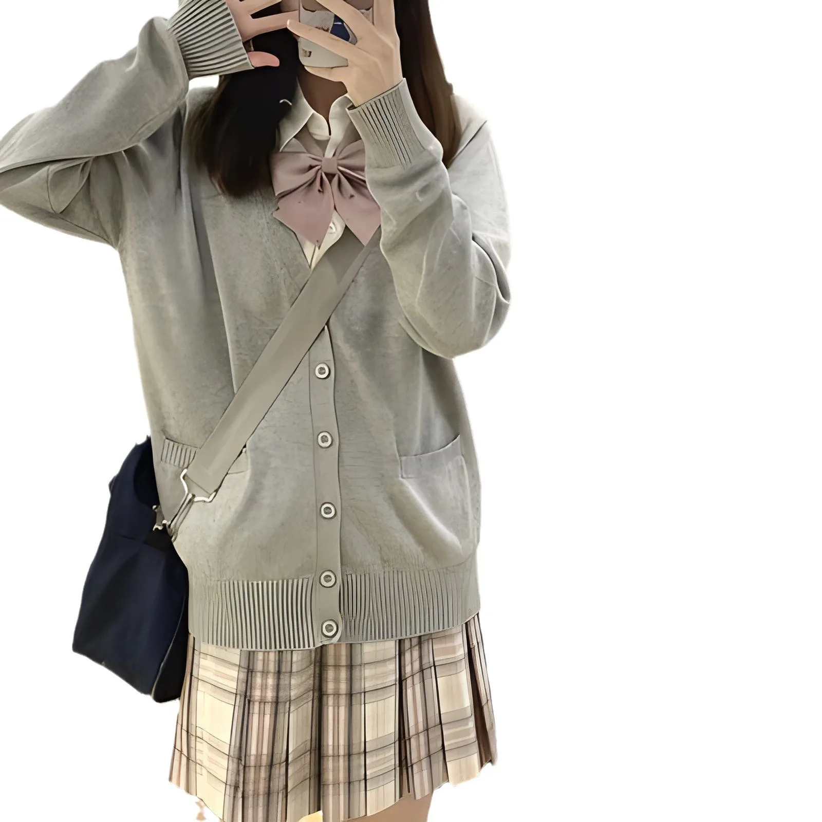 V Neck Long Sleeve Knitted Sweater Cardigan Coat