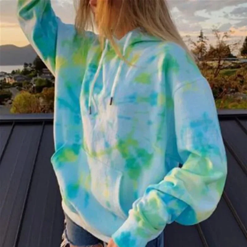 Rainbow Hoodies Women Sweatshirt Oversize Tie Dye Hoodie